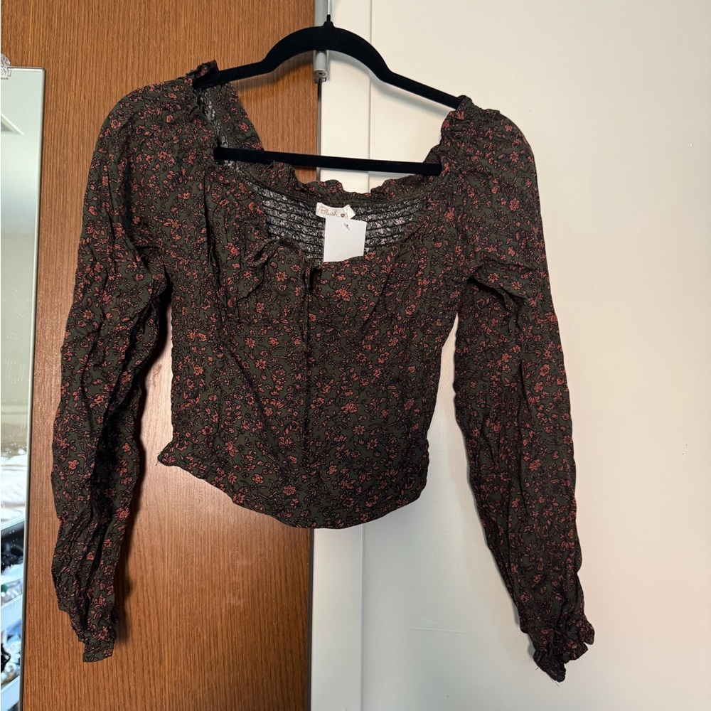 Floral Black Blouse